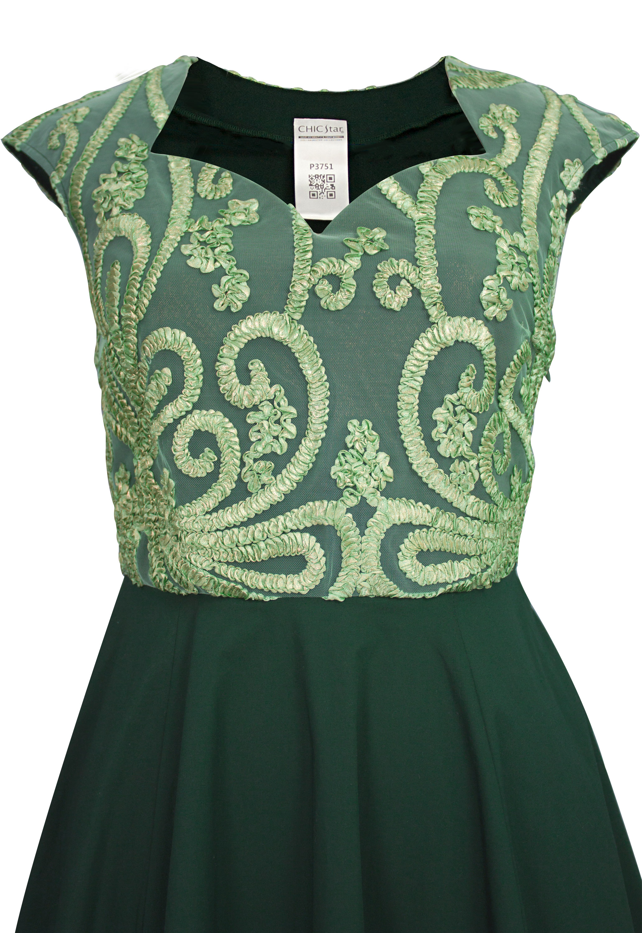 Soutache Two-Tone Dress