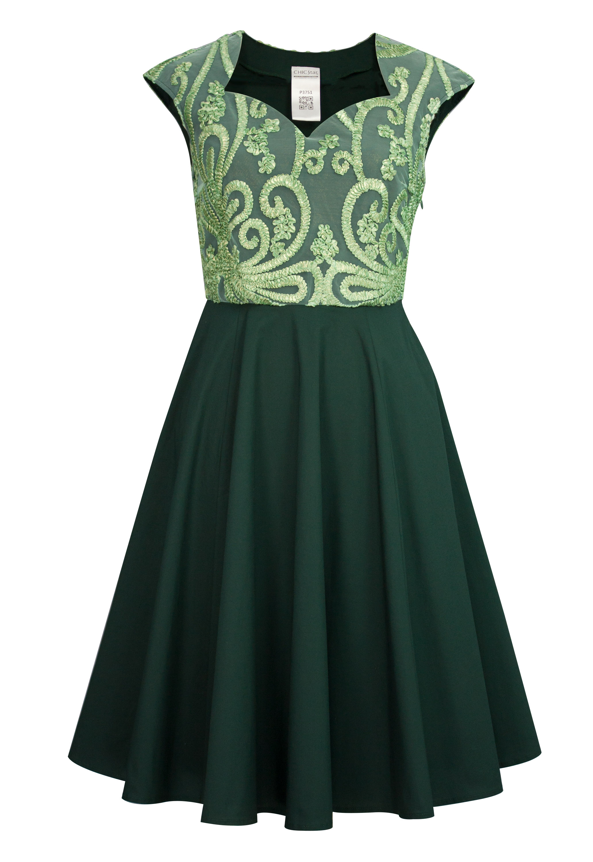 Soutache Two-Tone Dress