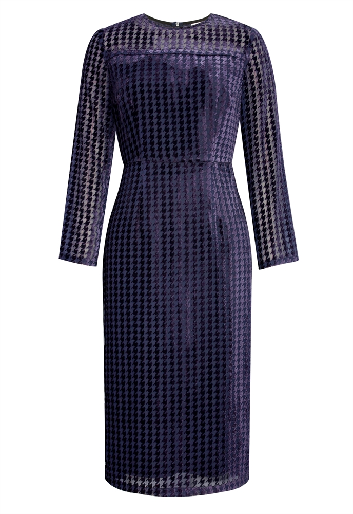 Viscose Houndstooth Burnout Dress