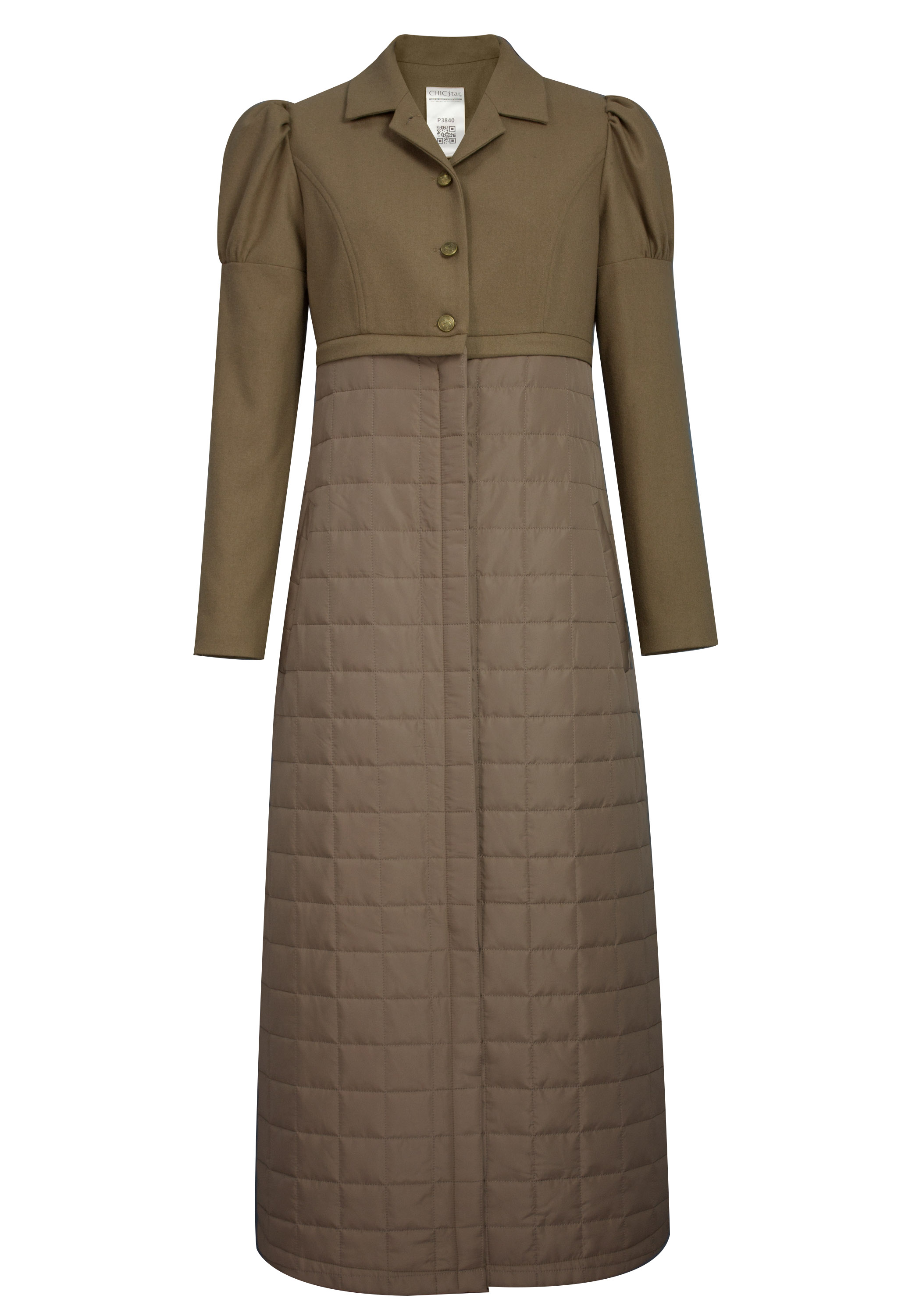 Wool Quilted Two-Piece Coat Set