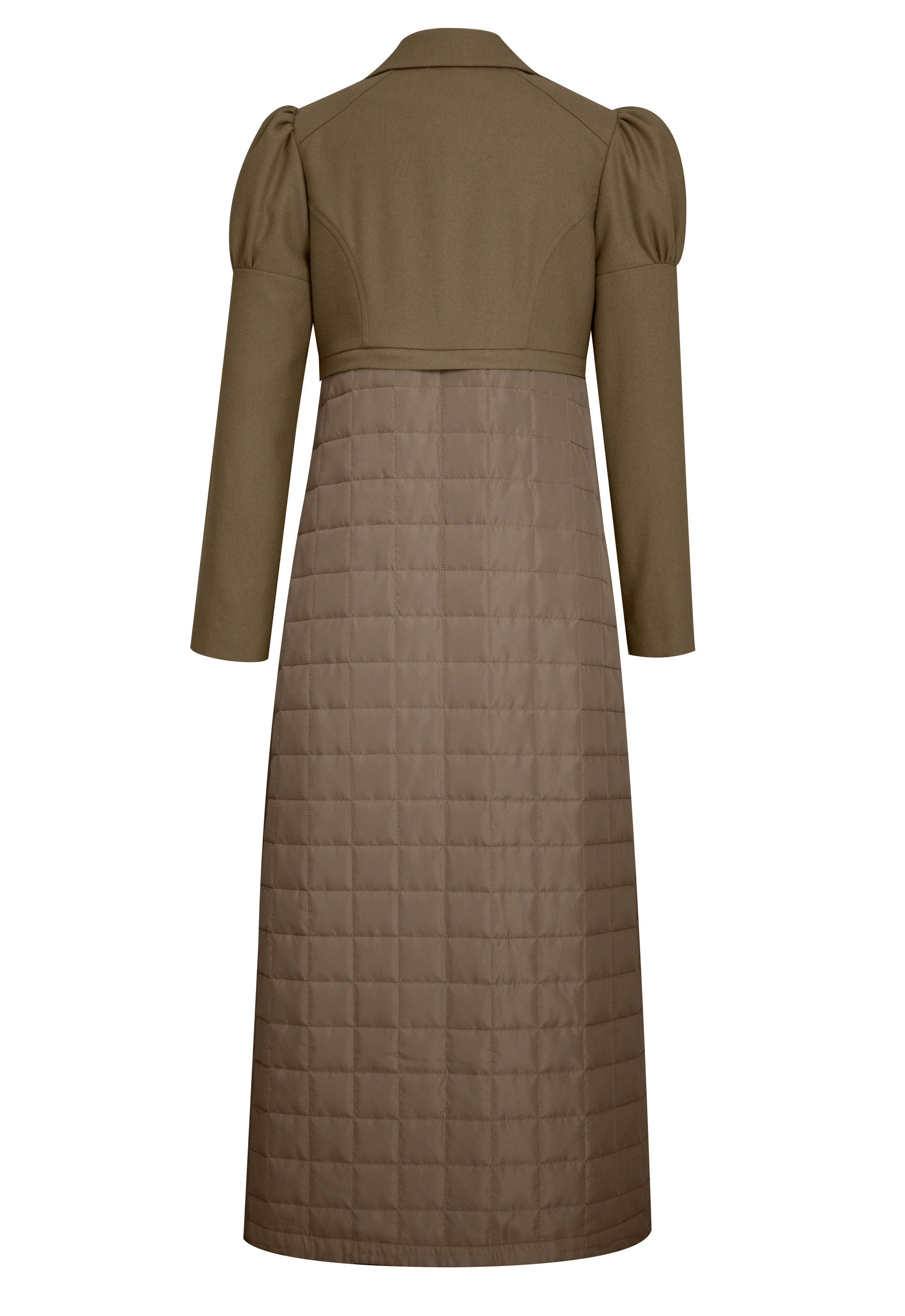 Wool Quilted Two-Piece Coat Set