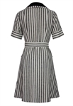 Linen Stripe Layered-Collar Shirtdress