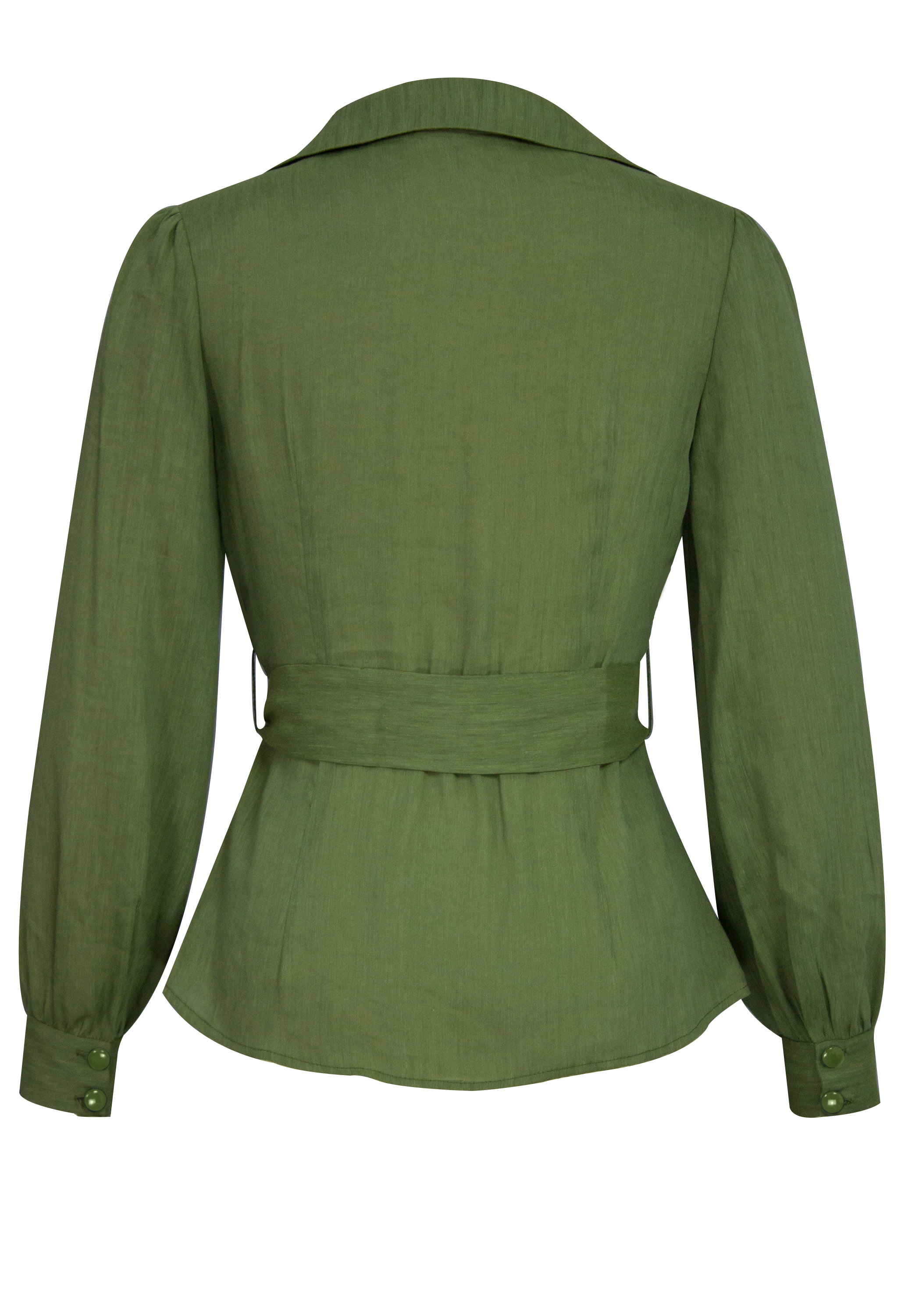 Acetate Belted Wrap Shirt