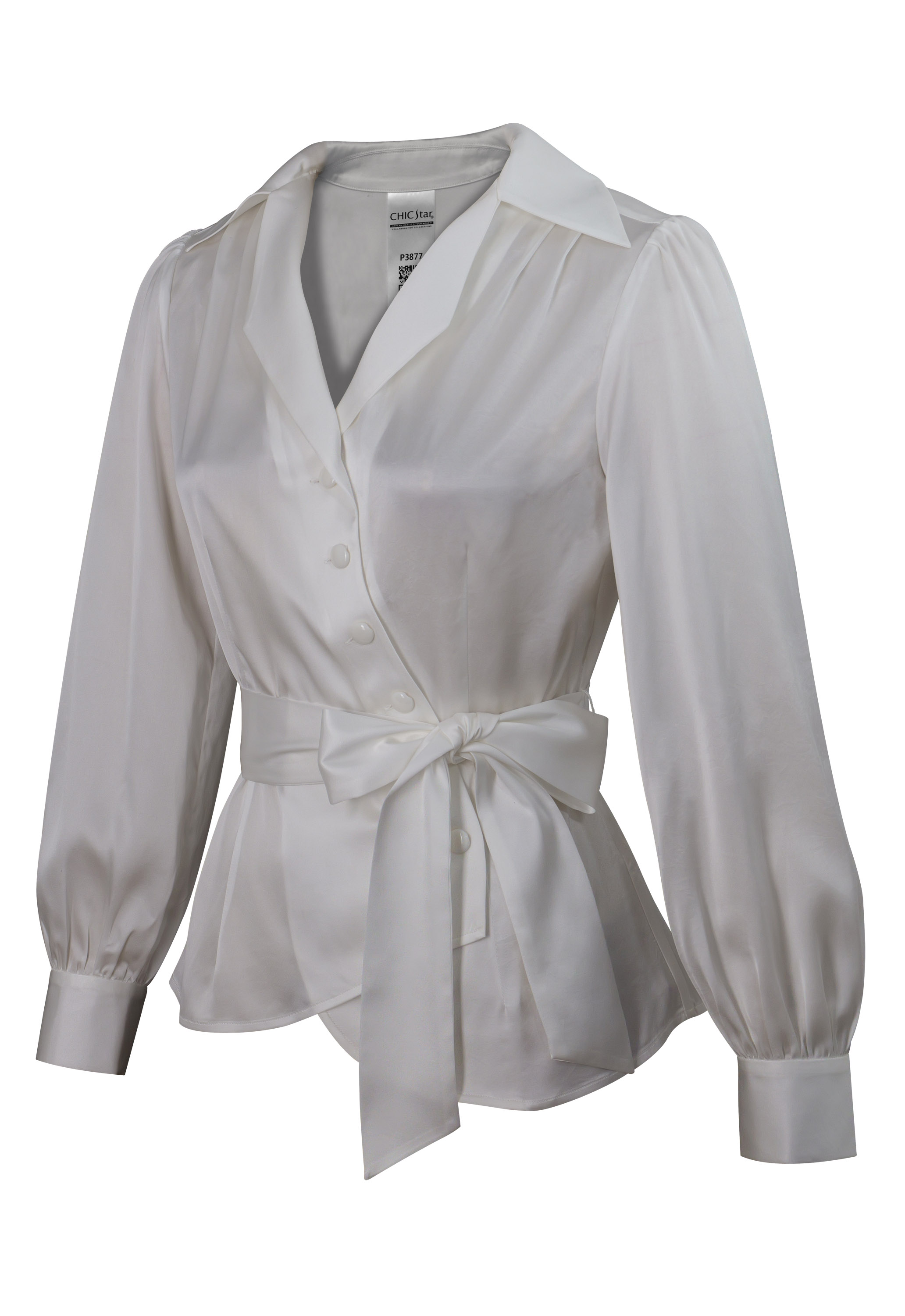 Acetate Belted Wrap Shirt