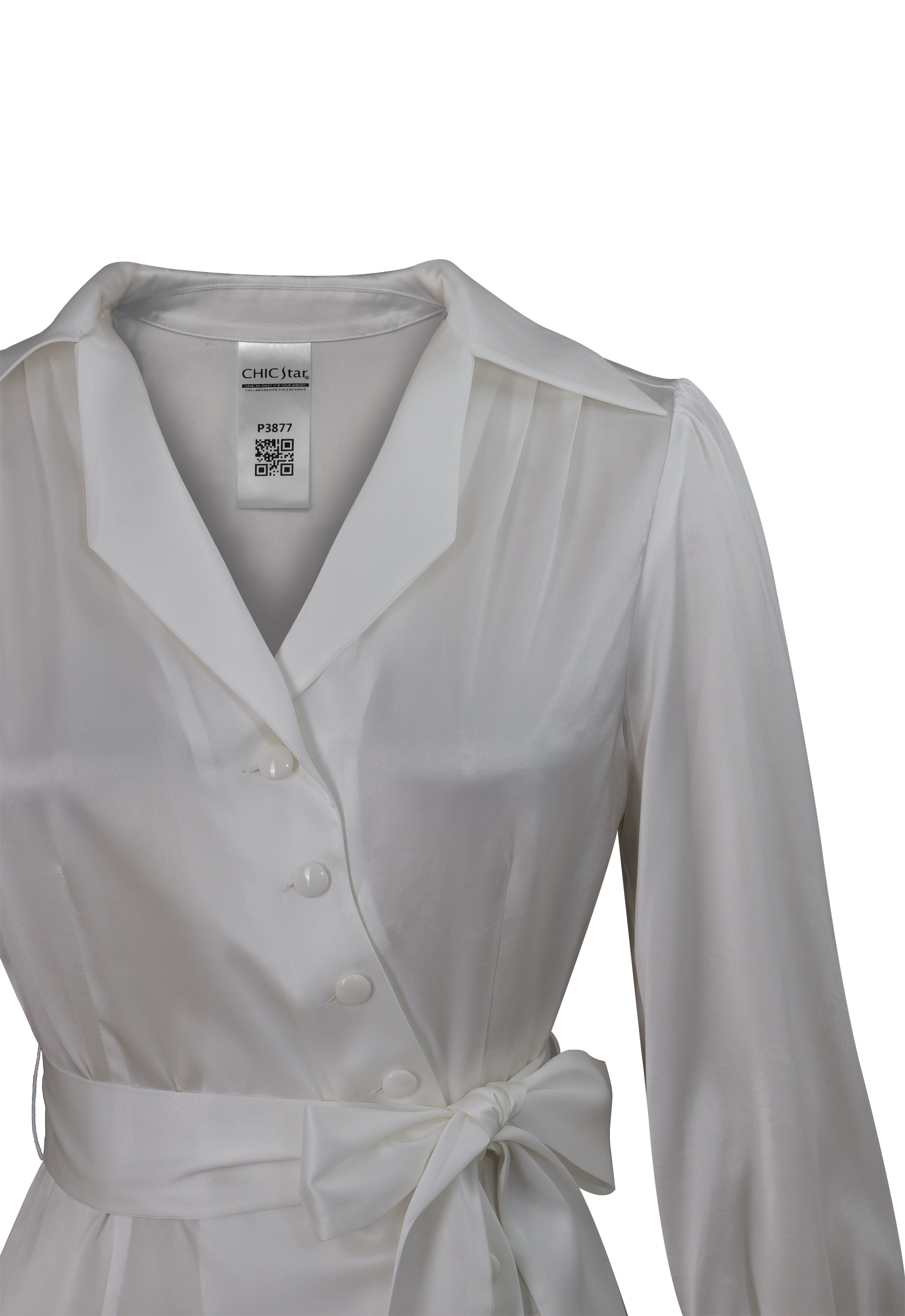 Acetate Belted Wrap Shirt