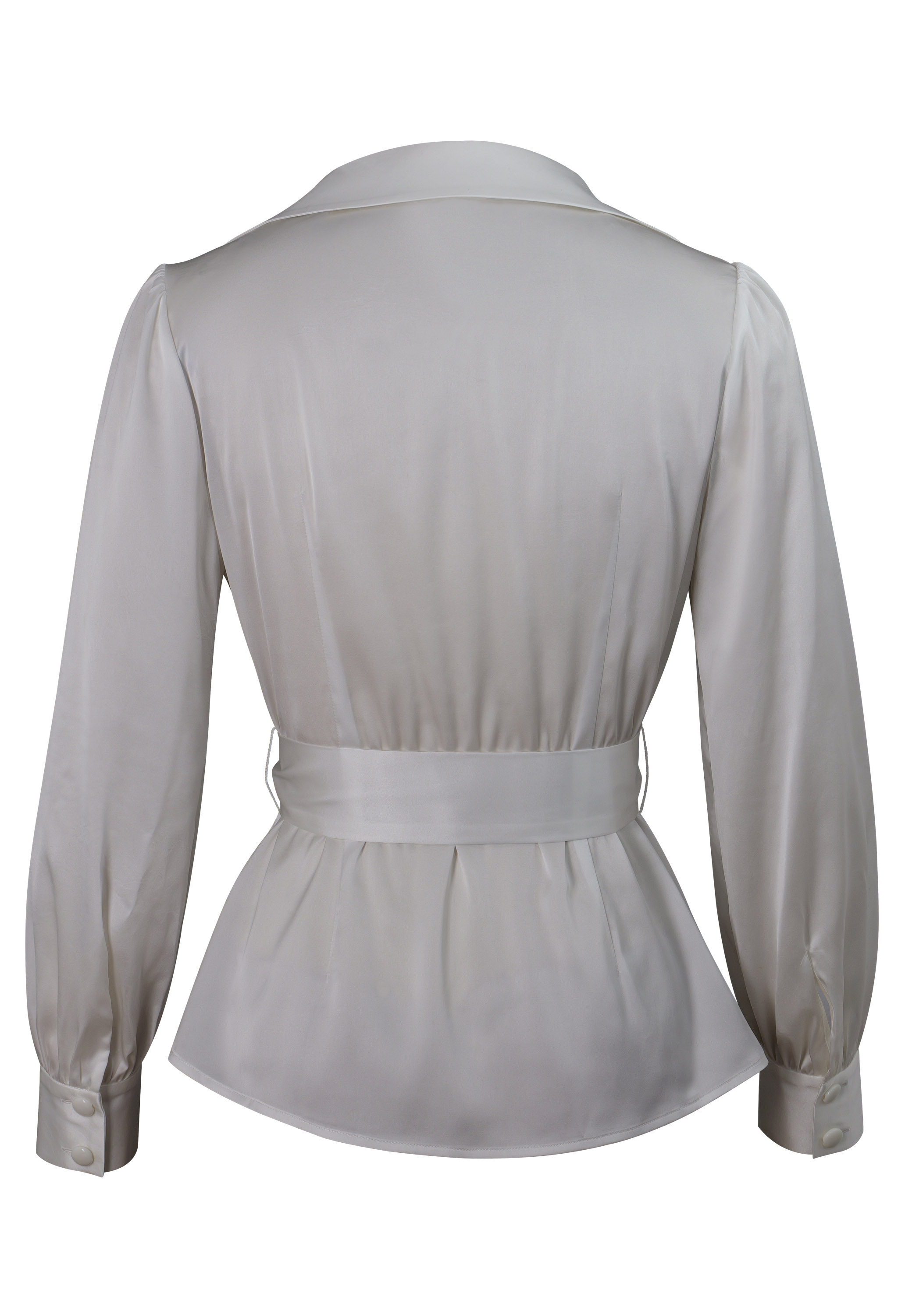 Acetate Belted Wrap Shirt
