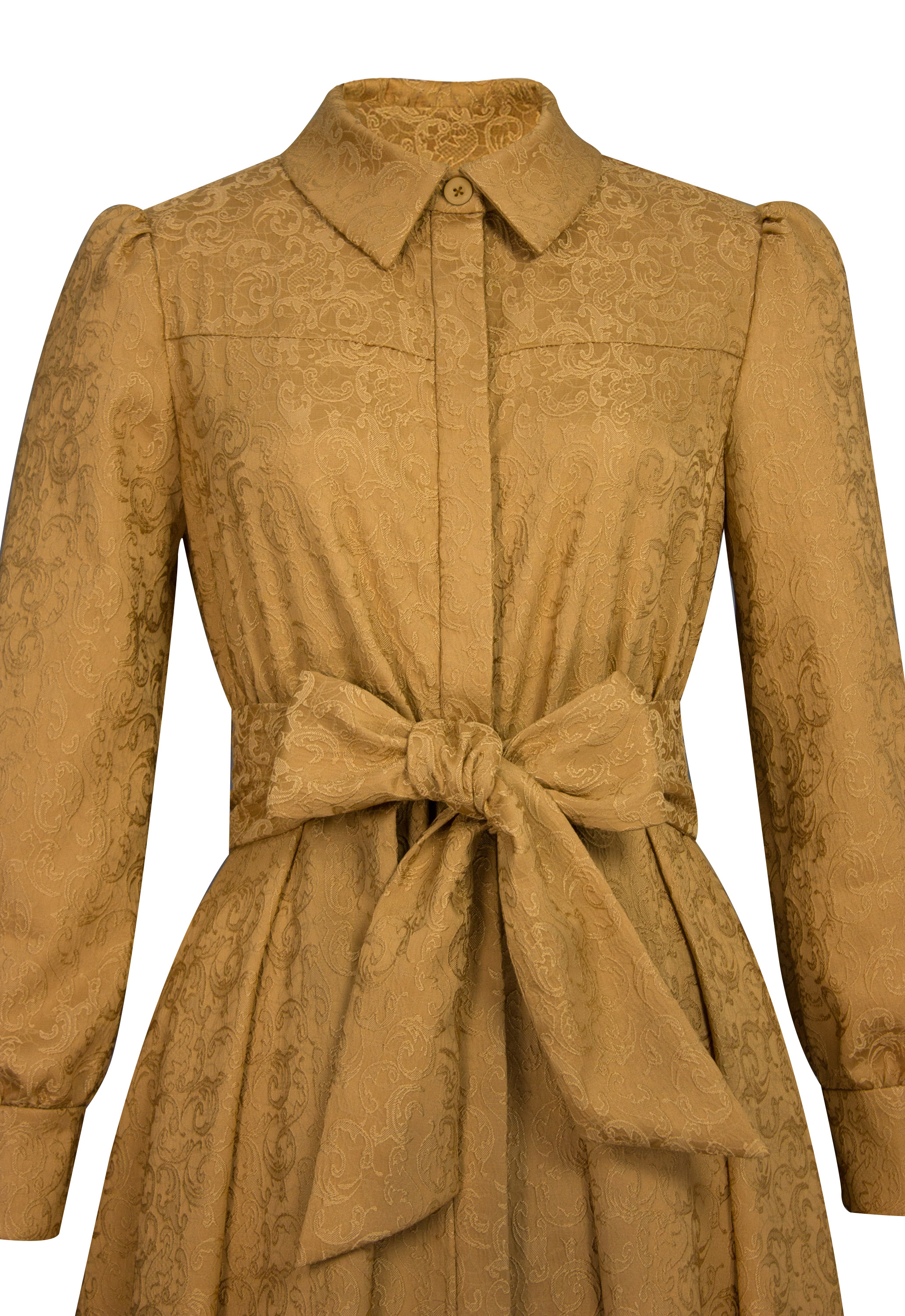 Jacquard Tie Shirtdress