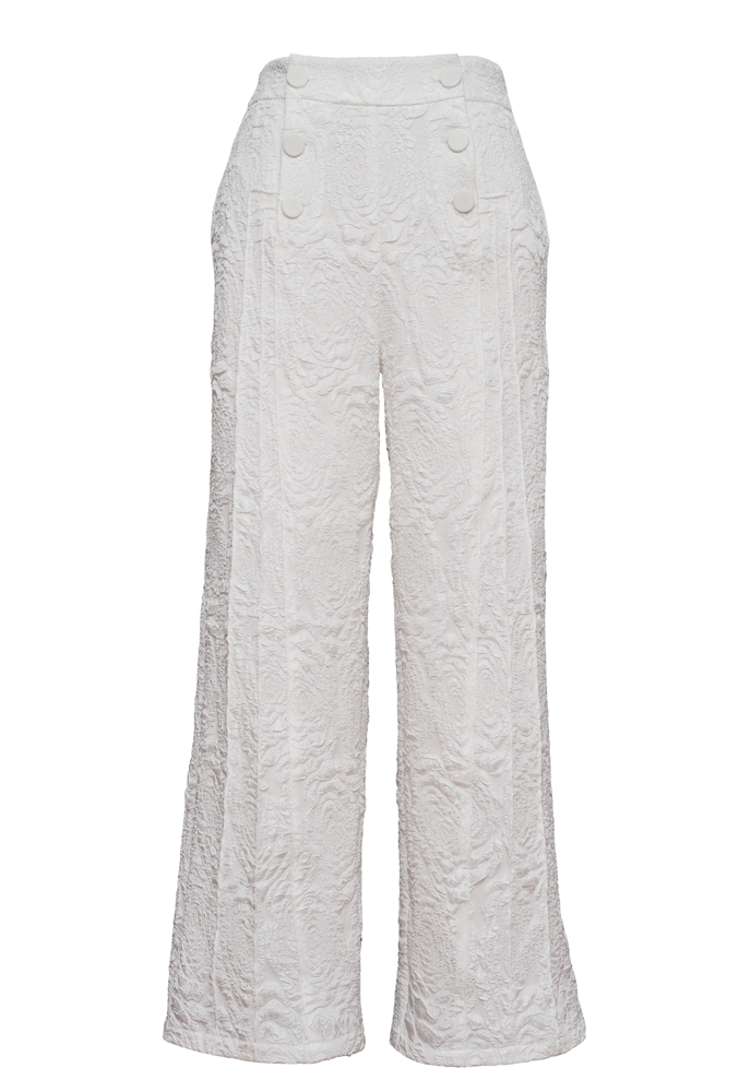 Embossed Jacquard Pleated Pants