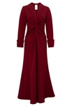 Twist-Front Maxi Coat