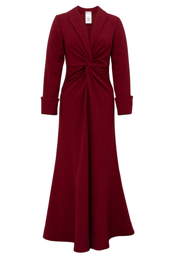 Twist-Front Maxi Coat