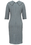 Trimed Houndstooth Jacquard Dress