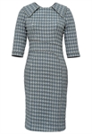 Trimed Houndstooth Jacquard Dress