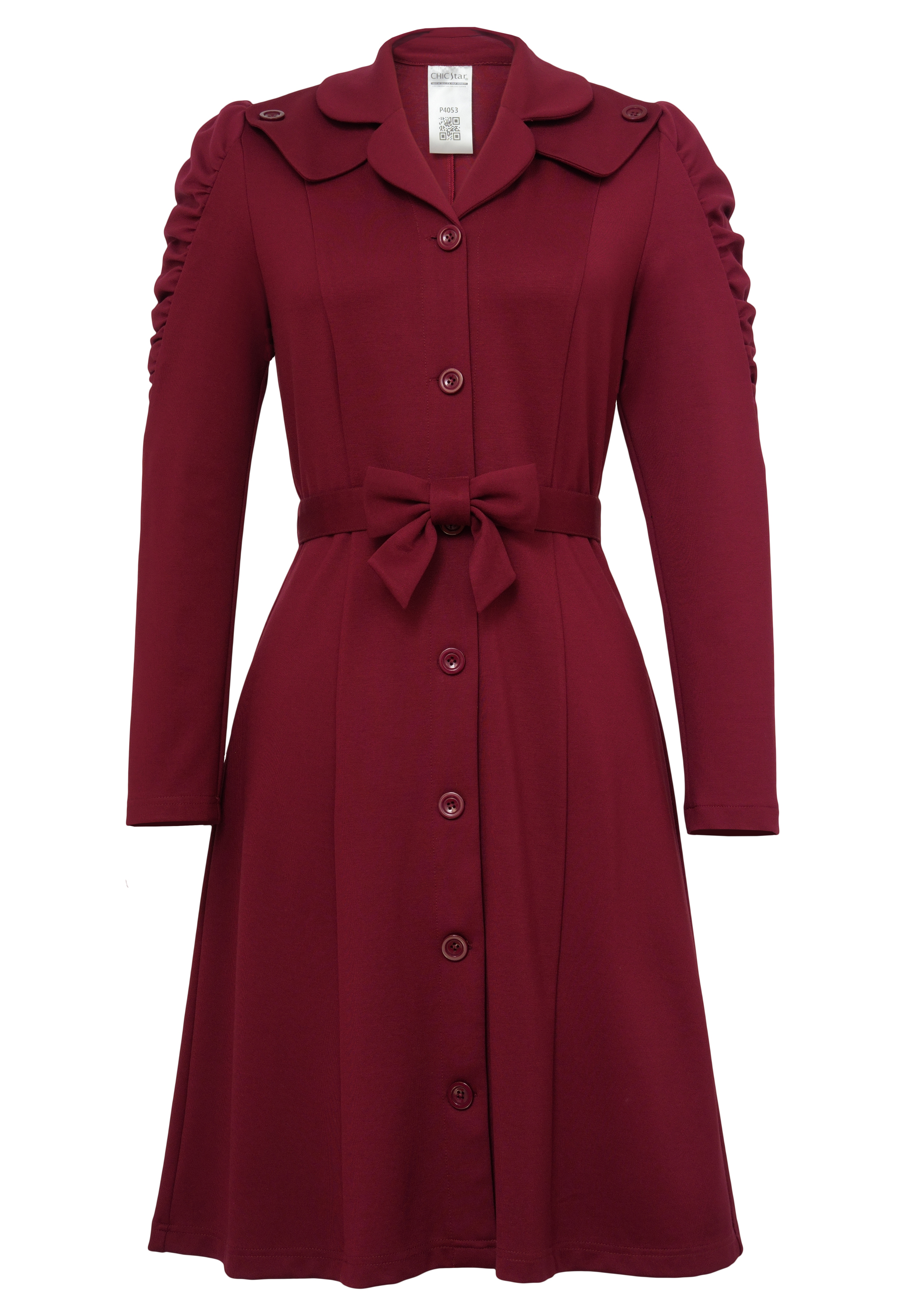 Ponte Ruffles Shirtdress