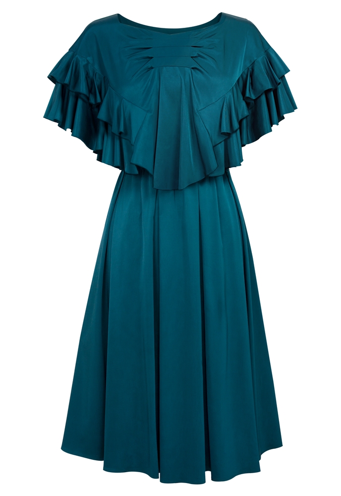 Viscose Ruched-Sleeve Dress