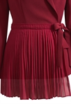Acetate Pleated Peplum Blazer