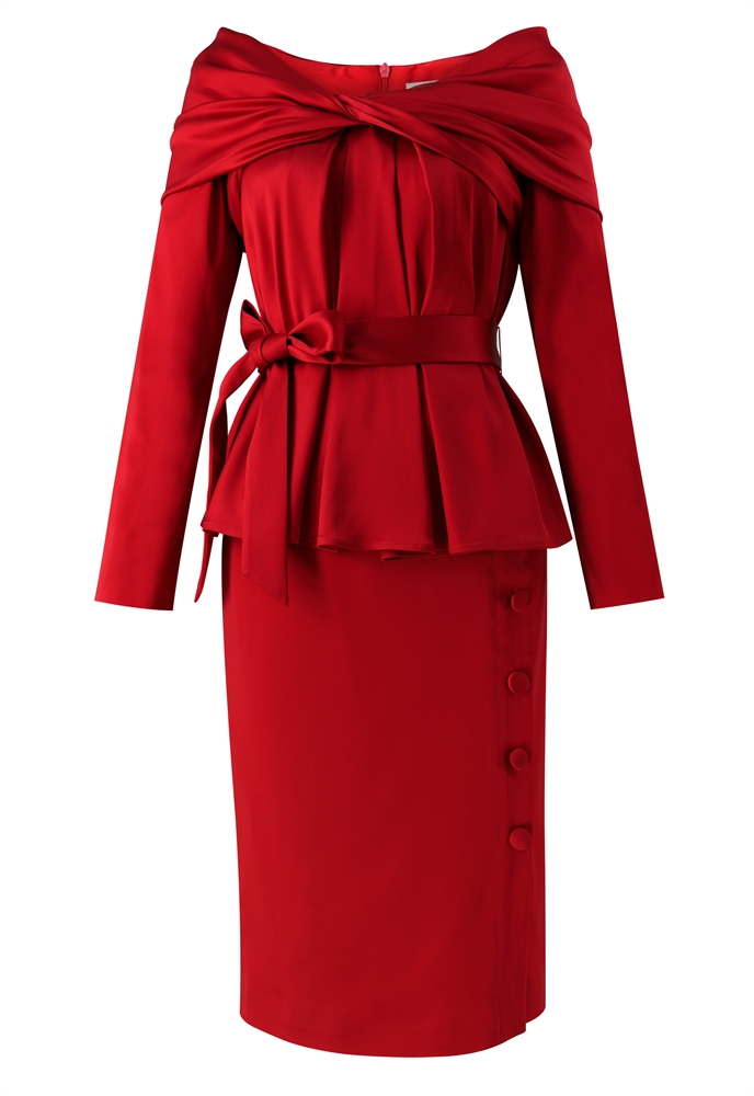 Twist Peplum Dress