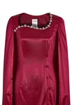 Evening Gown, Long Cape Sleeves, Asymmetrical Neckline with Pearl Embellishments