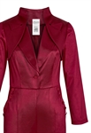 Satin Jumpsuit, Wide-leg Pants, Tailored Blazer Top,  Decorative Side Buttons