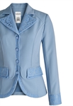 Blazer Jacket, Lace Trim Details,  Embellished Lapels, Ornate Cuffs, Flap Pockets
