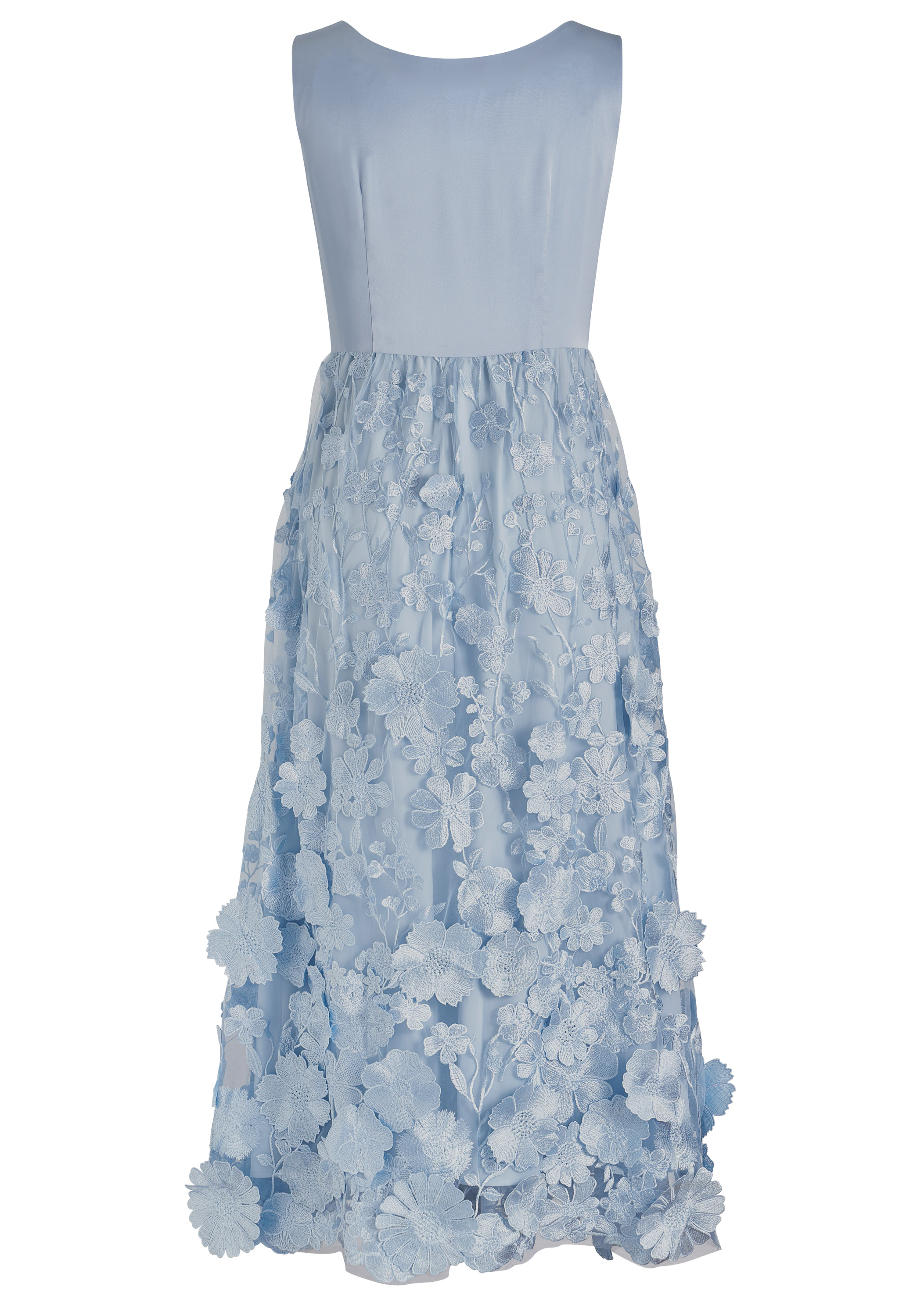 Formal Dress, Floral Applique Skirt, 3D Flower Embellishments