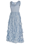 Formal Dress, Floral Applique Skirt, 3D Flower Embellishments