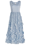 Formal Dress, Floral Applique Skirt, 3D Flower Embellishments