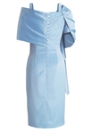 Elegant Evening Dress, Off-shoulder Neckline, Dramatic Draped Sleeve, Rhinstone Polka Dot