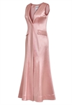 2-piece Long Dress Coat, Dramatic Cape Overlay, Flowing Silhouette, Mermaid Skirt, High Neckline