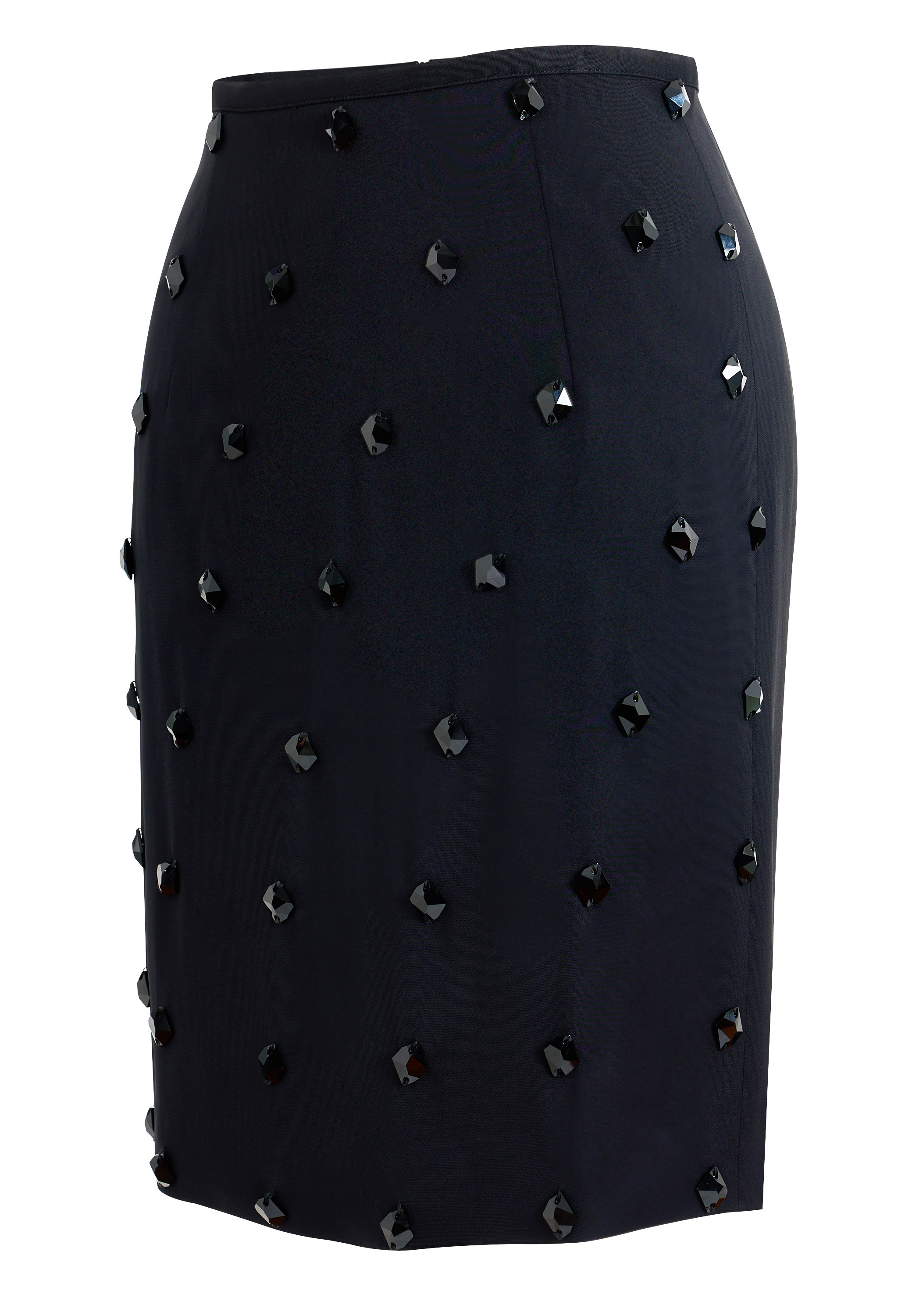 Pencil Skirt, Crystal Embellishments, Fitted Silhouette, Knee-length Cut, All-over Rhinestone Pattern