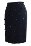 Pencil Skirt, Crystal Embellishments, Fitted Silhouette, Knee-length Cut, All-over Rhinestone Pattern