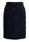 Pencil Skirt, Crystal Embellishments, Fitted Silhouette, Knee-length Cut, All-over Rhinestone Pattern