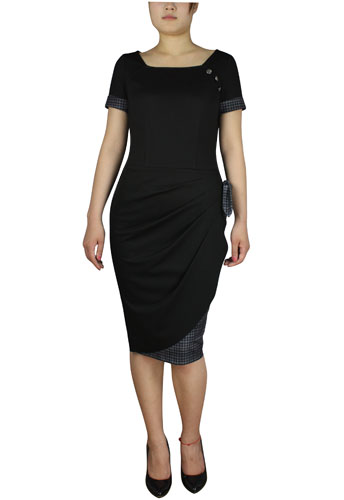 Wrapped Pencil Dress - Black