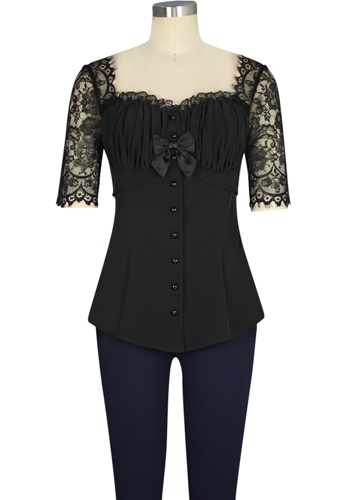 Ruched Lace Shirt