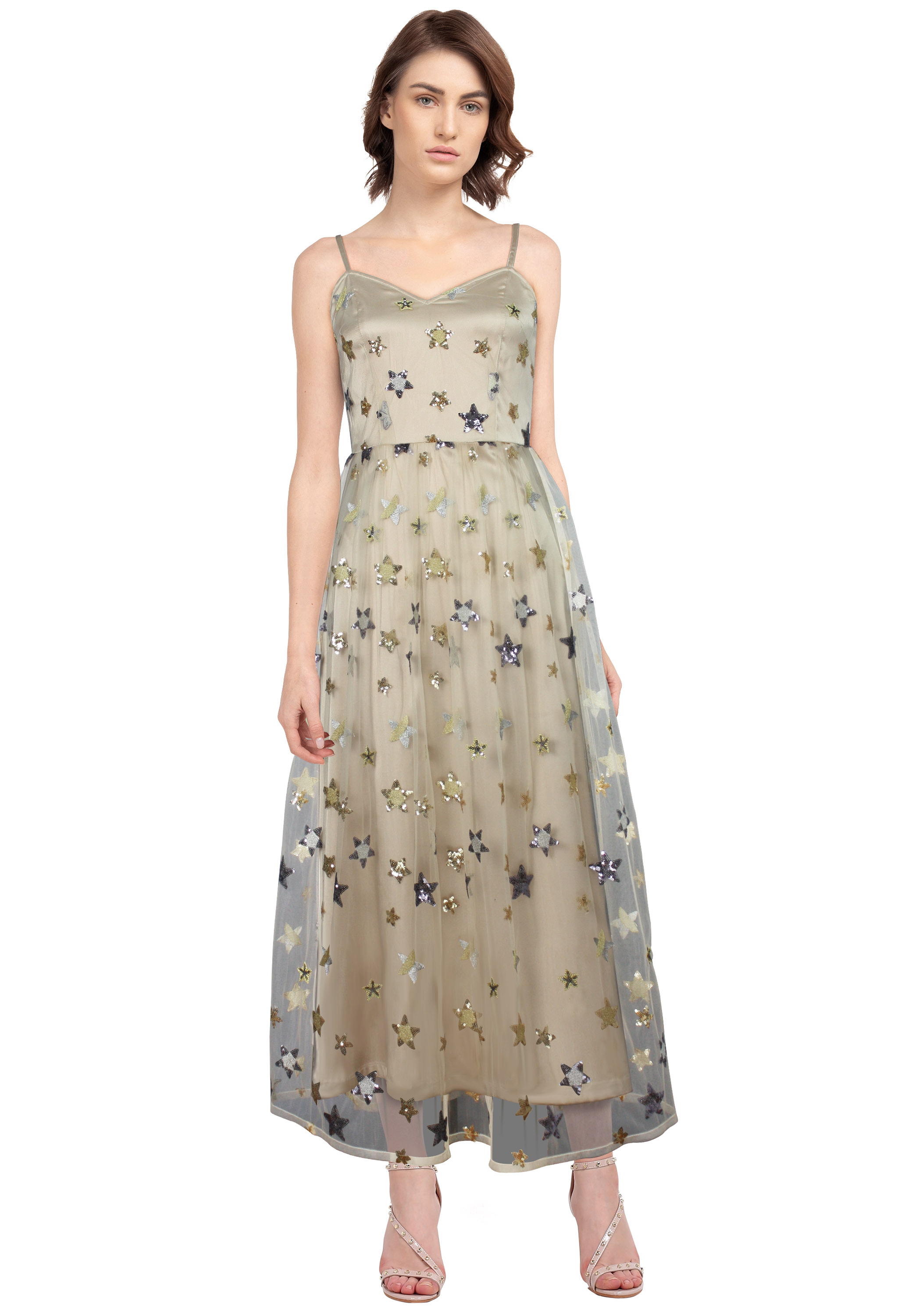 Sequin Embellished Slip Dress