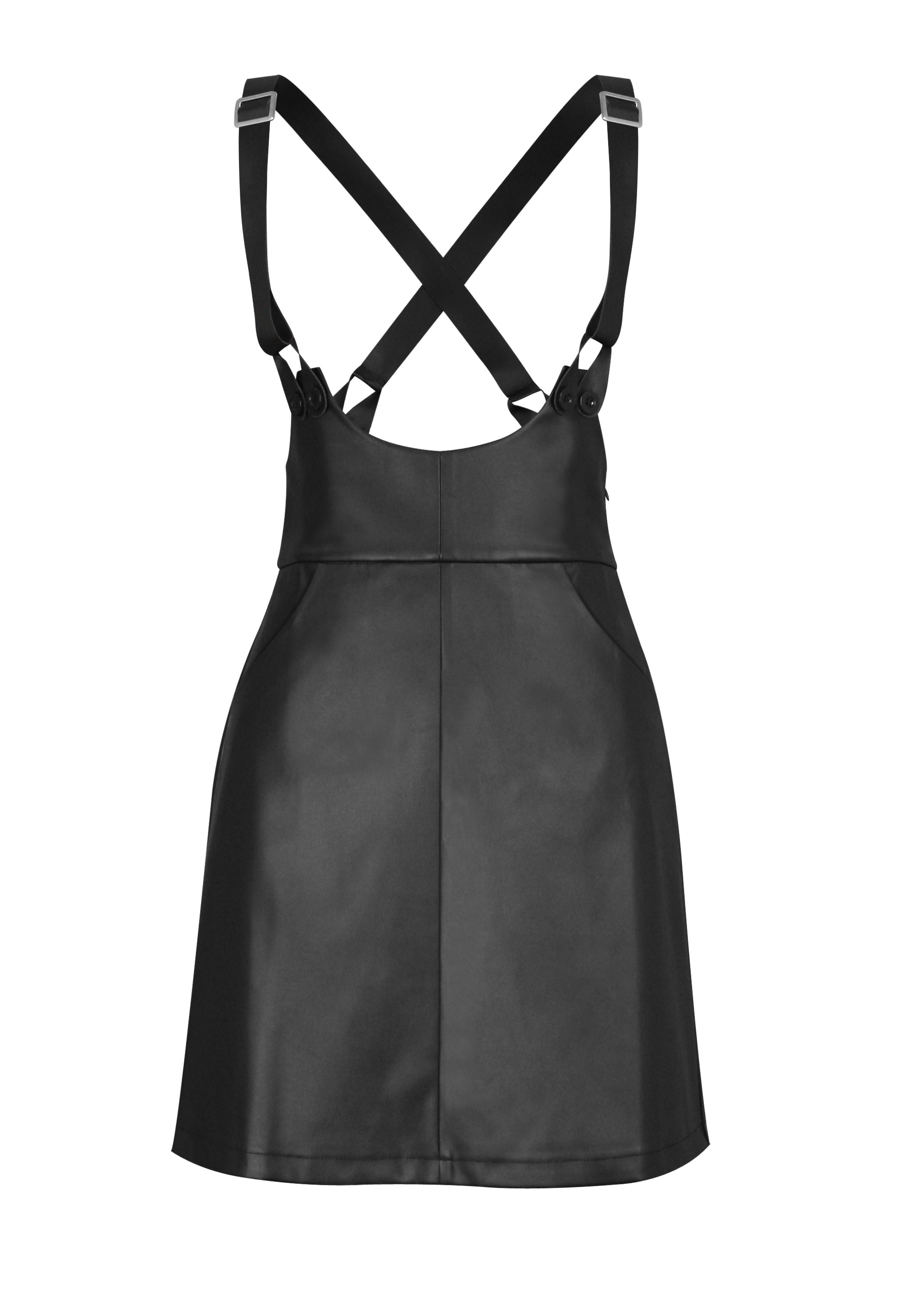 Faux Leather Pinafore Dress