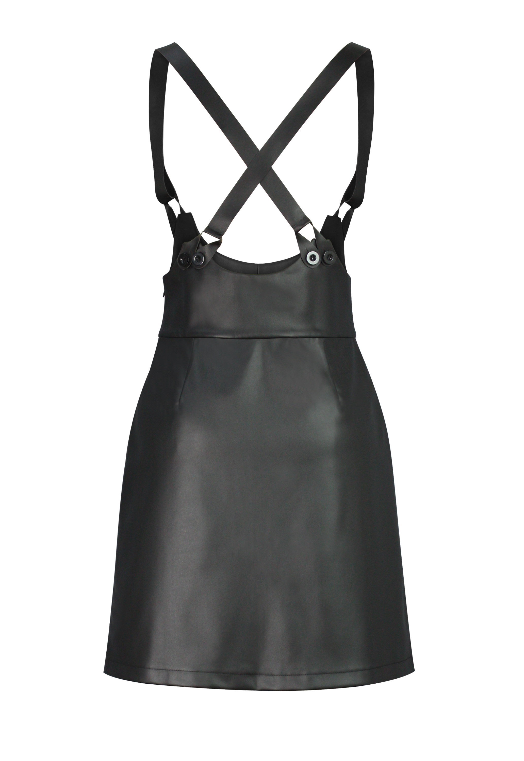 Faux Leather Pinafore Dress
