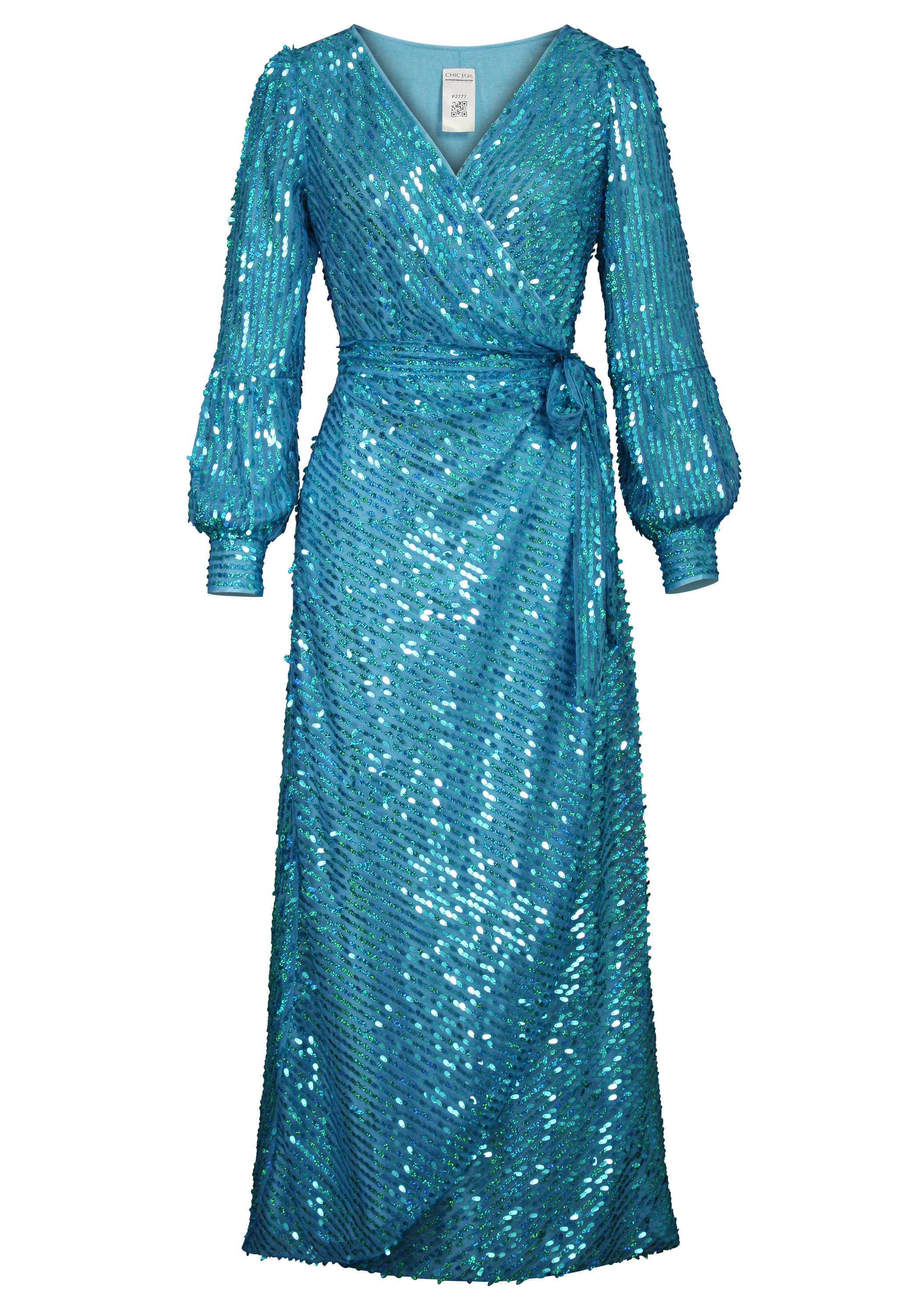 Sequin Wrap Tie Dress