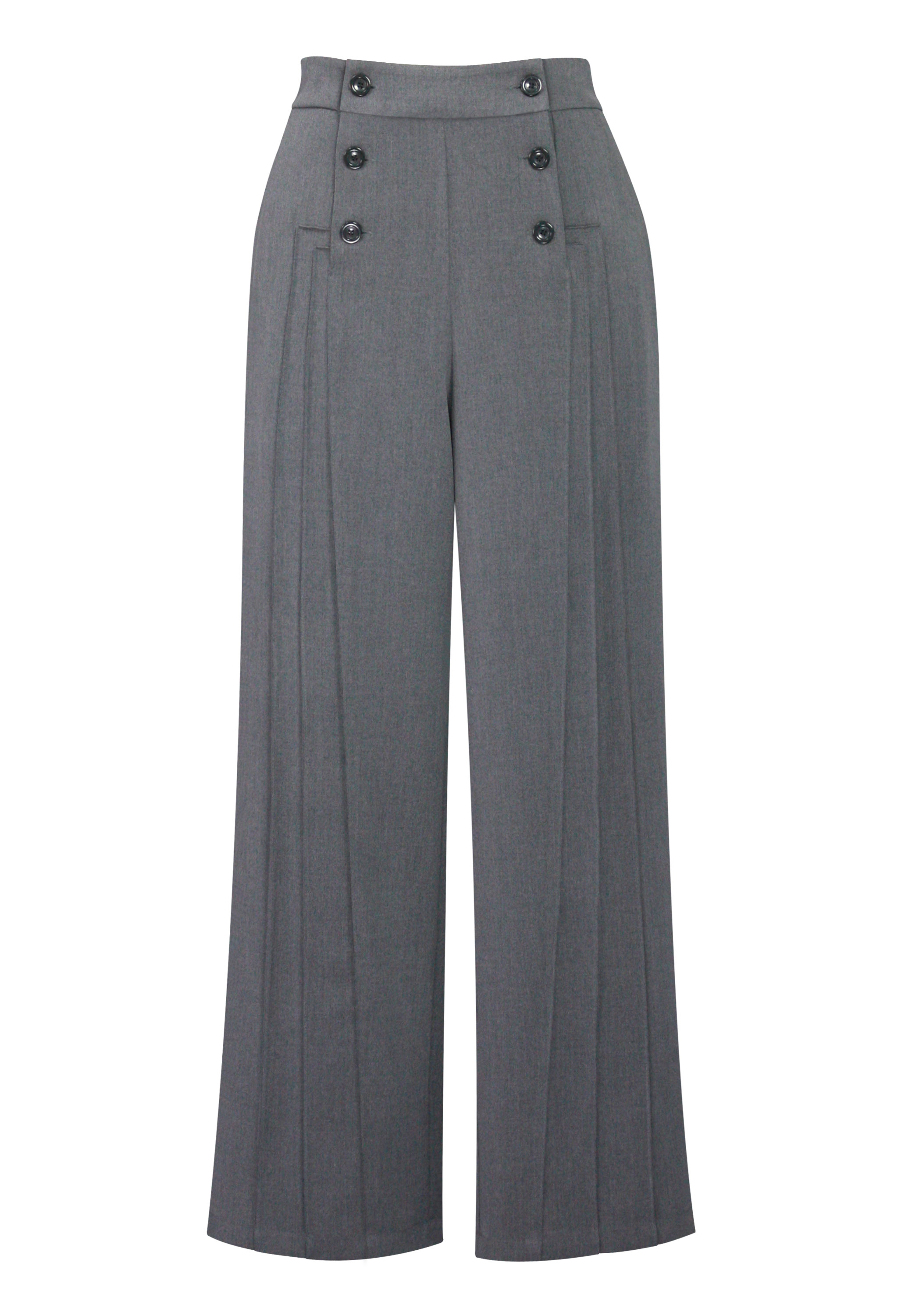 Pleated Buttons Pants