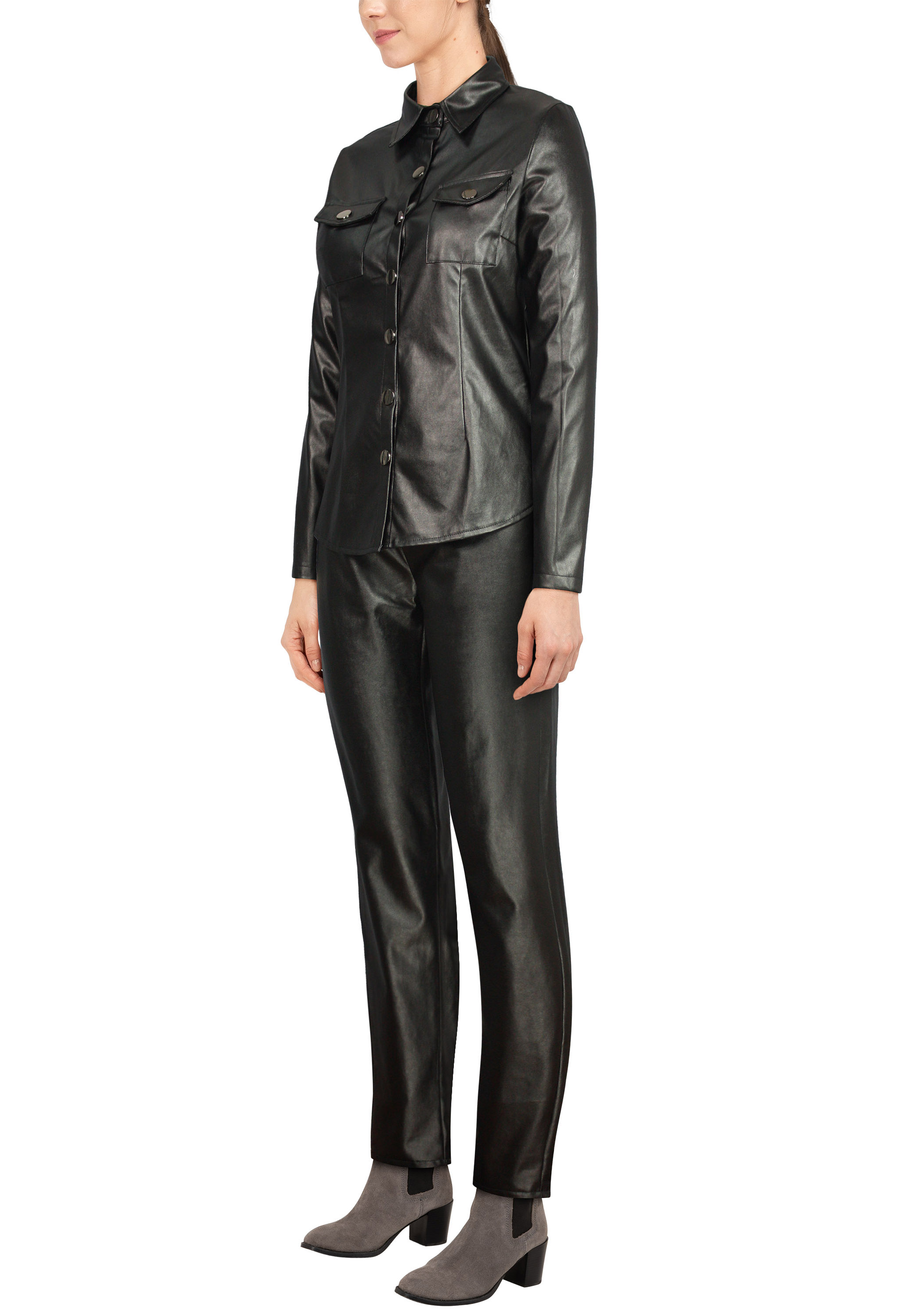 2 Pcs Faux Leather Suit